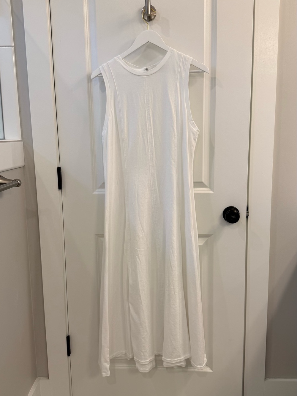 LOFT White Sleeveless Midi Swing Dress